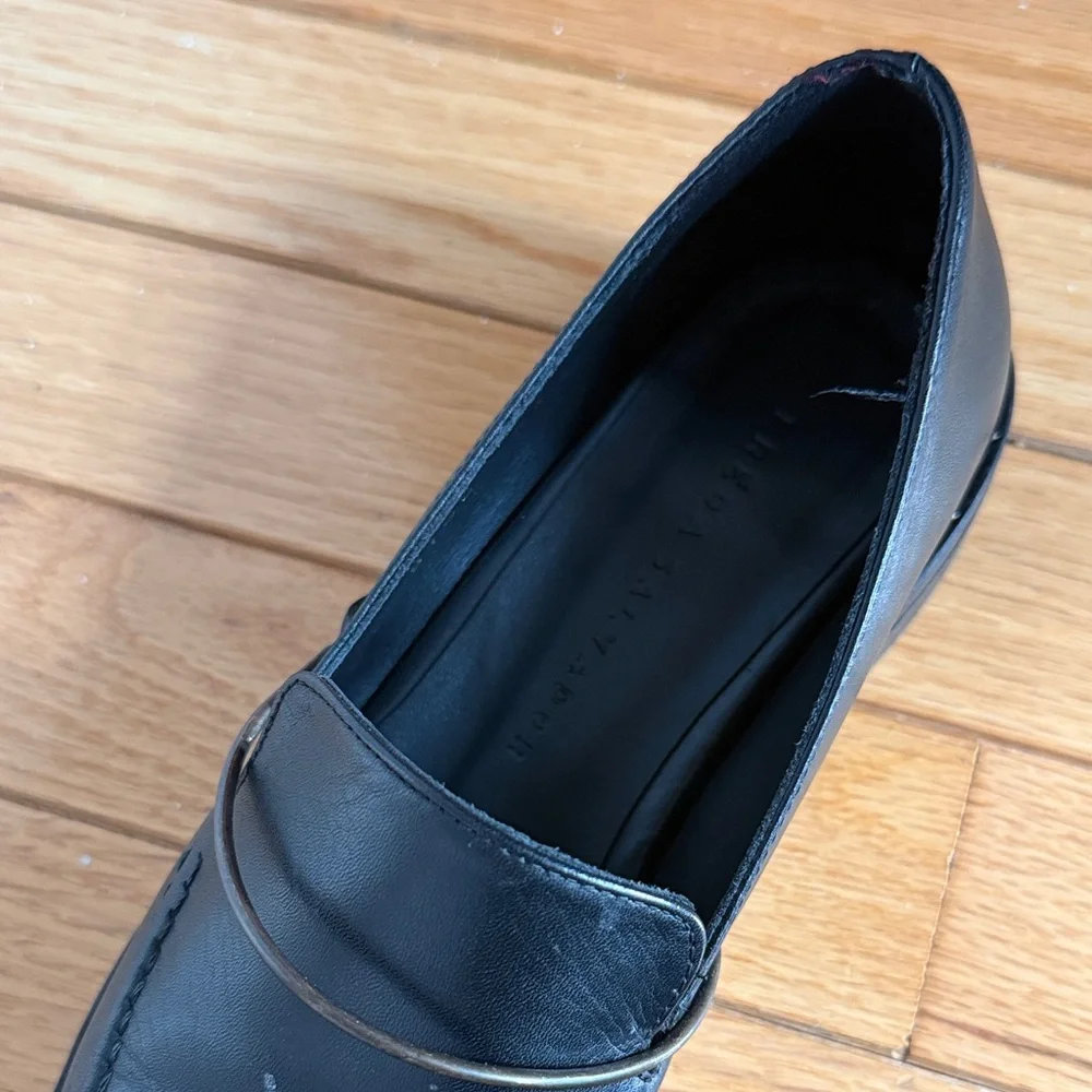 Freda Salvador Black Leather Loafers - Picture 4 of 5